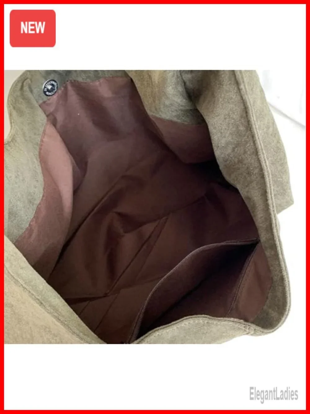 Suede Tote Bag Crescent Shoulder Handbag Underarm Purse Work Bag